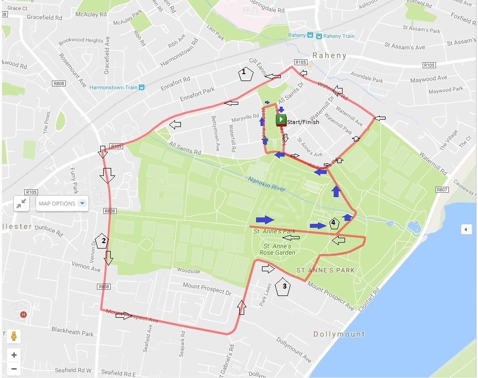 AXA Raheny 5 2017 Race Course and HQ Map Raheny Shamrock Athletic Club